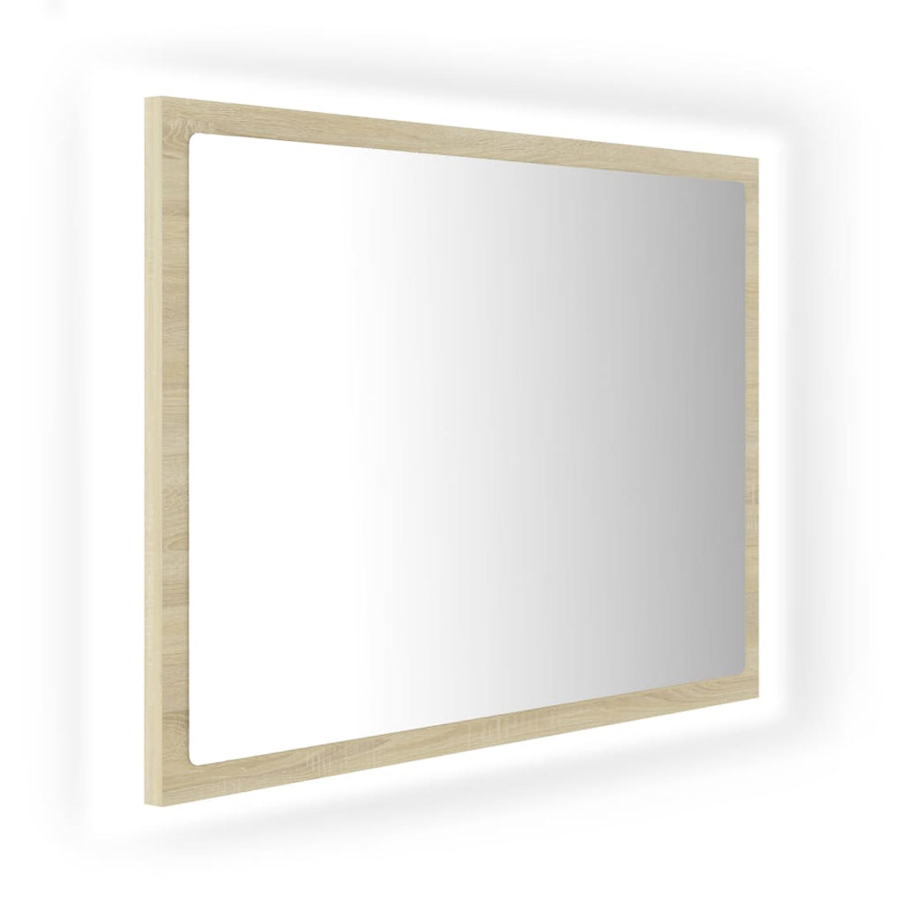 LED Badspiegel Sonoma-Eiche 60 cm