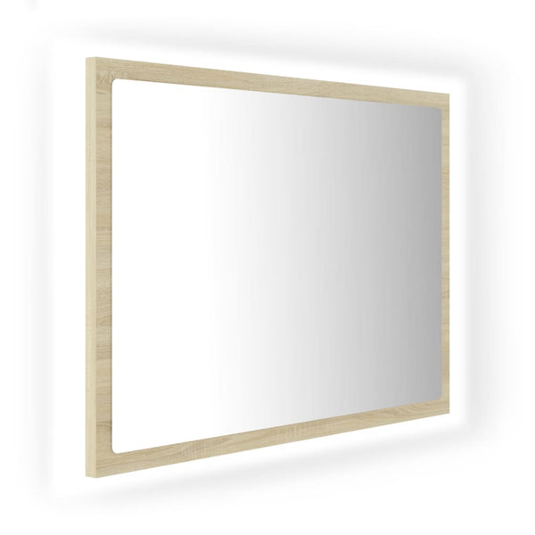 LED Badspiegel Sonoma-Eiche 60 cm