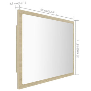 LED Badspiegel Sonoma-Eiche 60 cm