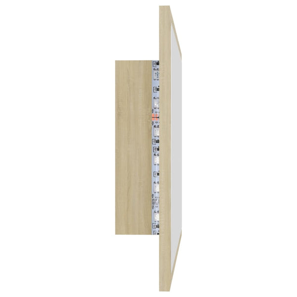 LED Badspiegel Sonoma-Eiche 60 cm