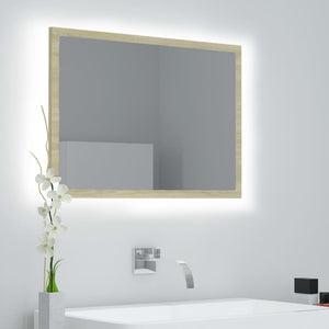 LED Badspiegel Sonoma-Eiche 60 cm