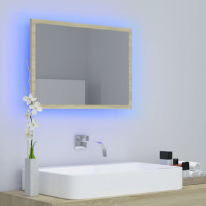 LED Badspiegel Sonoma-Eiche 60 cm