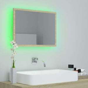 LED Badspiegel Sonoma-Eiche 60 cm