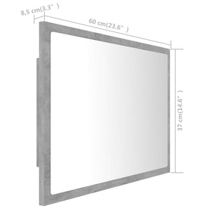 LED Badspiegel Betongrau 60 cm