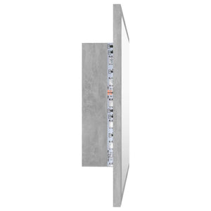 LED Badspiegel Betongrau 60 cm