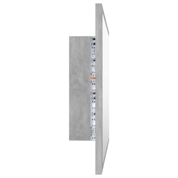 LED Badspiegel Betongrau 60 cm