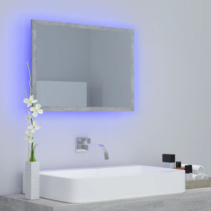 LED Badspiegel Betongrau 60 cm