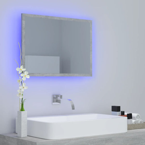 LED Badspiegel Betongrau 60 cm
