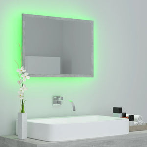 LED Badspiegel Betongrau 60 cm