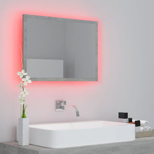 LED Badspiegel Betongrau 60 cm