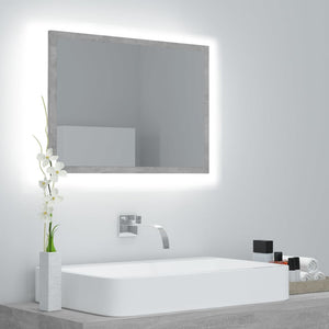 LED Badspiegel Betongrau 60 cm