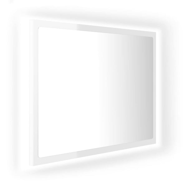 LED Badspiegel Hochglanz Weiß 60x37 cm