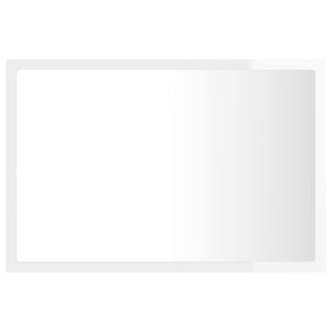 LED Badspiegel Hochglanz Weiß 60x37 cm
