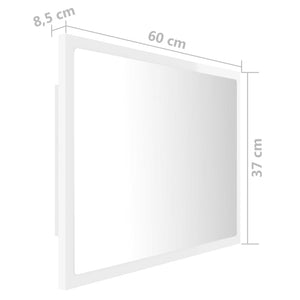 LED Badspiegel Hochglanz Weiß 60x37 cm
