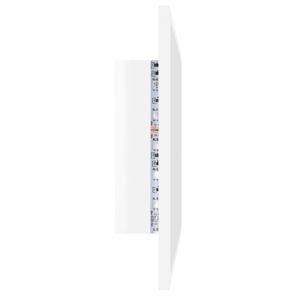 LED Badspiegel Hochglanz Weiß 60x37 cm