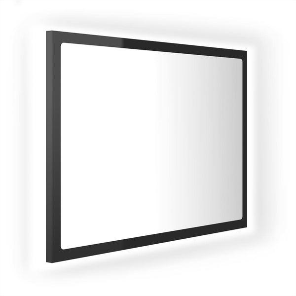 LED Badspiegel Hochglanz Schwarz 60x37 cm