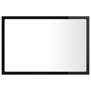 LED Badspiegel Hochglanz Schwarz 60x37 cm
