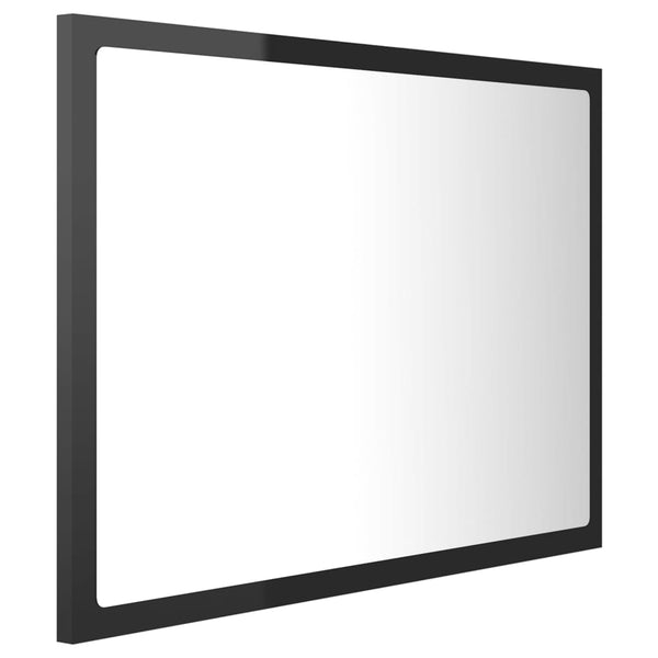 LED Badspiegel Hochglanz Schwarz 60x37 cm