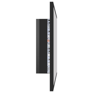 LED Badspiegel Hochglanz Schwarz 60x37 cm
