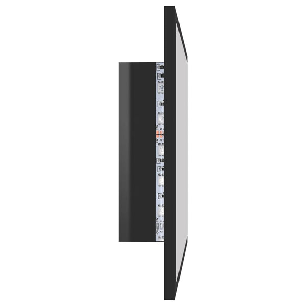 LED Badspiegel Hochglanz Schwarz 60x37 cm