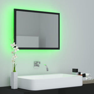 LED Badspiegel Hochglanz Schwarz 60x37 cm