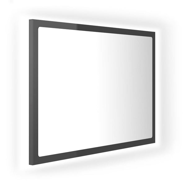 LED Badspiegel Hochglanz Grau 60x37 cm