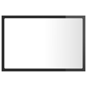 LED Badspiegel Hochglanz Grau 60x37 cm