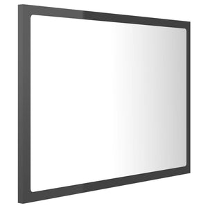 LED Badspiegel Hochglanz Grau 60x37 cm
