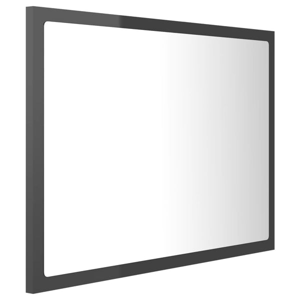 LED Badspiegel Hochglanz Grau 60x37 cm
