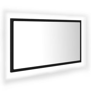 LED Badspiegel Schwarz 80x37 cm