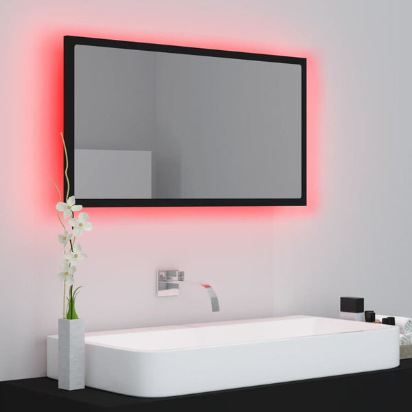 LED Badspiegel Schwarz 80x37 cm