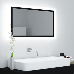 LED Badspiegel Schwarz 80x37 cm