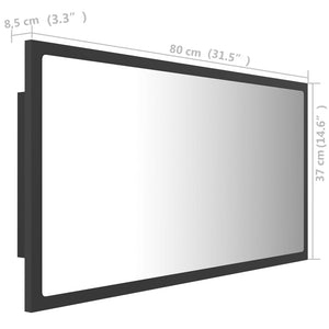 LED Badspiegel Grau 80 cm Acryl