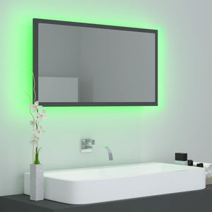 LED Badspiegel Grau 80 cm Acryl