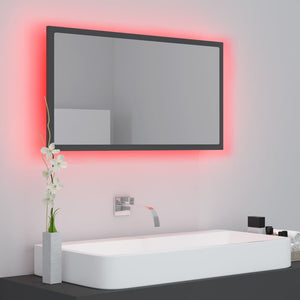 LED Badspiegel Grau 80 cm Acryl