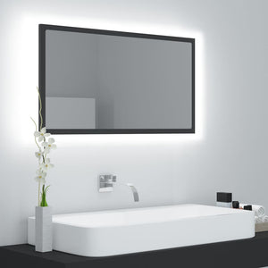 LED Badspiegel Grau 80 cm Acryl