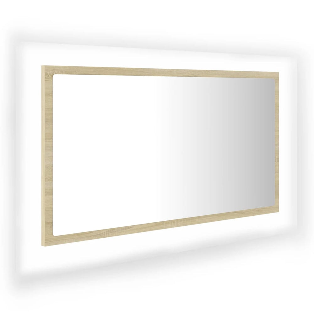 LED Badspiegel Sonoma Eiche 80 cm