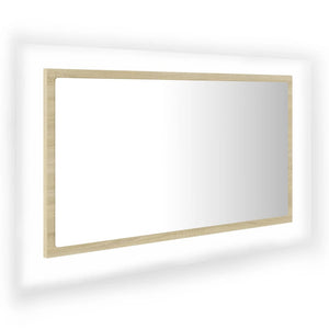 LED Badspiegel Sonoma Eiche 80 cm
