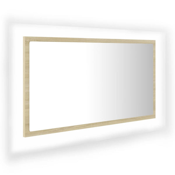 LED Badspiegel Sonoma Eiche 80 cm