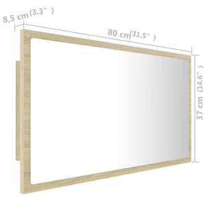 LED Badspiegel Sonoma Eiche 80 cm