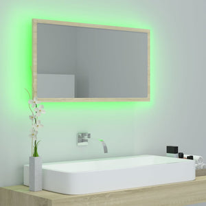 LED Badspiegel Sonoma Eiche 80 cm