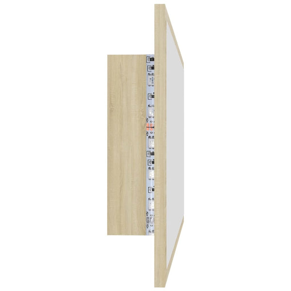 LED Badspiegel Sonoma Eiche 80 cm