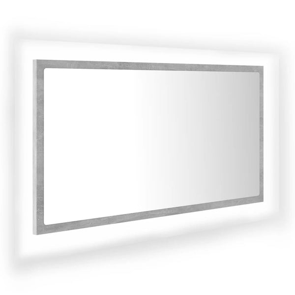 LED Badspiegel Betongrau 80 cm