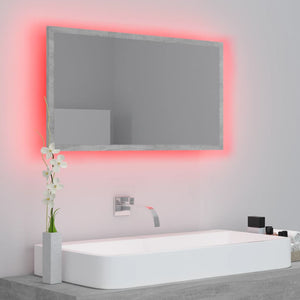 LED Badspiegel Betongrau 80 cm