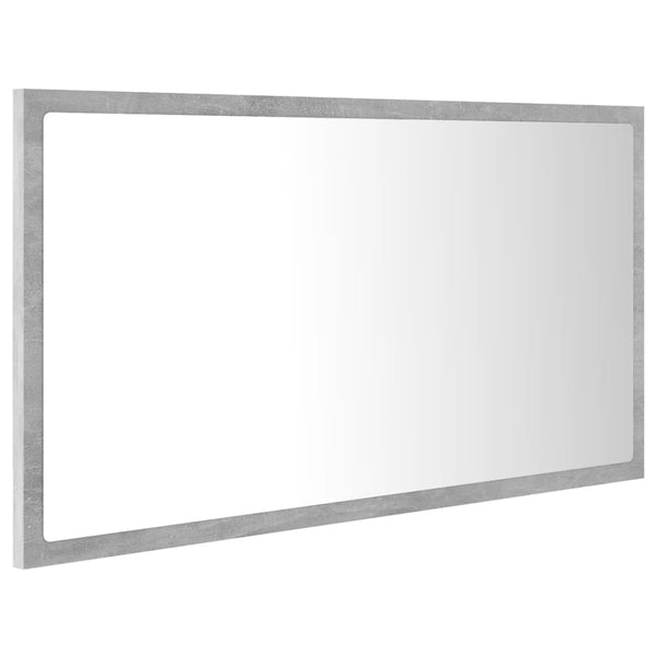 LED Badspiegel Betongrau 80 cm