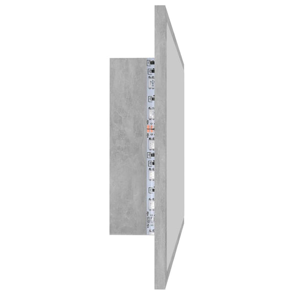 LED Badspiegel Betongrau 80 cm