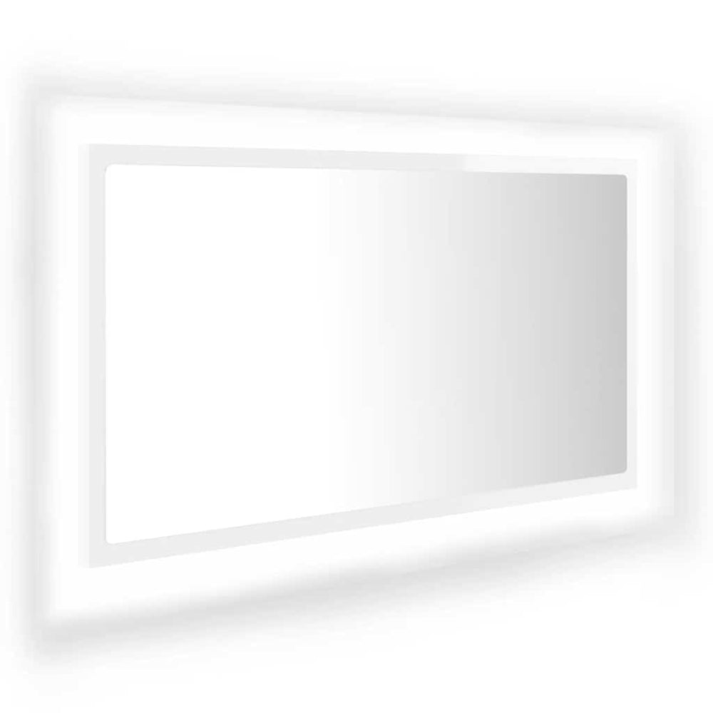 LED Badspiegel Hochglanz Weiß 80x37 cm