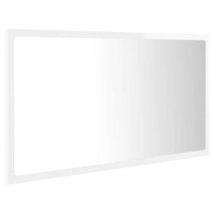 LED Badspiegel Hochglanz Weiß 80x37 cm
