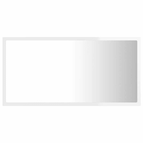 LED Badspiegel Hochglanz Weiß 80x37 cm