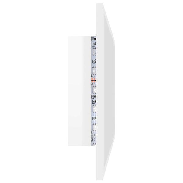 LED Badspiegel Hochglanz Weiß 80x37 cm